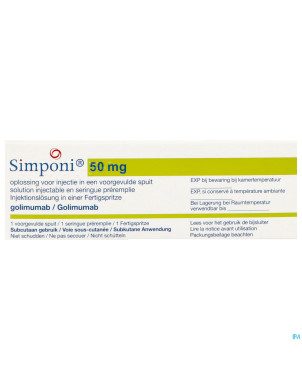 Simponi pi pharma 50mg sol inj ser prerempl. 1 pip