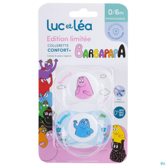 Luc&lea duo sucette phys 0-6m barbapapa anneau   2
