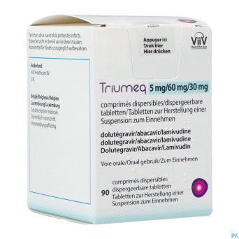 Triumeq 5mg/60mg/30mg    comp dispers. 90