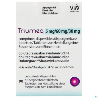 Triumeq 5mg/60mg/30mg    comp dispers. 90