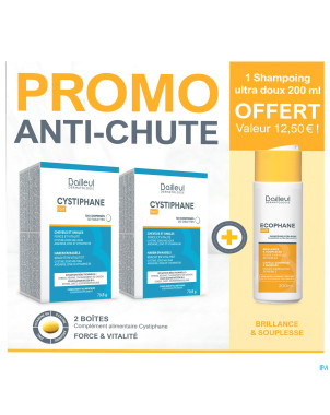 Cystiphane comp 2x120 +sh ultra doux 200ml gratuit