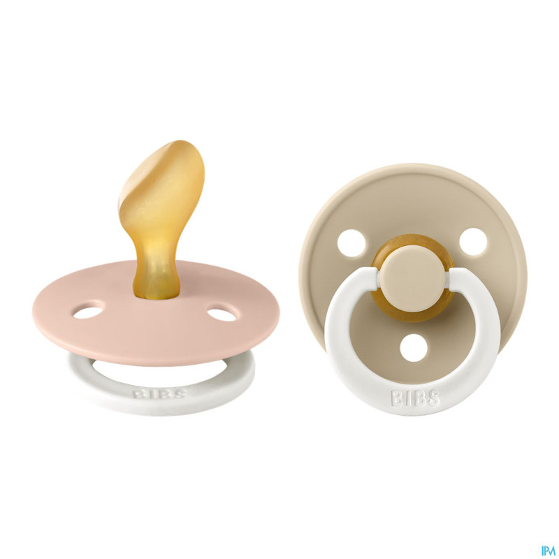 Bibs 2 sucette anatomic glow duo vani/blush