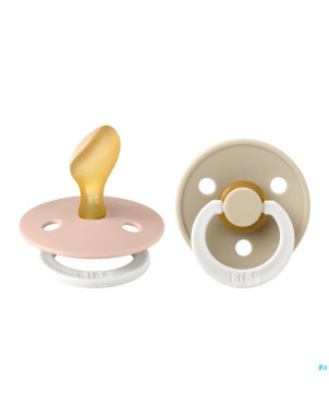 Bibs 2 sucette anatomic glow duo vani/blush