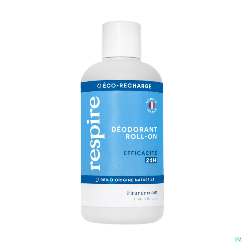 Respire deo fleur coton roll-on eco recharge 150ml
