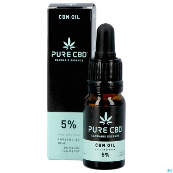 Pure cbd 250mg cbn 500mg oil full spectrum 5% 10ml
