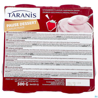 Taranis pause dessert saveur fraise 4x125g