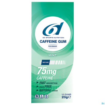 6d sports caffeine 75mg gum mint 10x2g