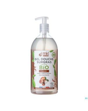 Mkl gel douche bio beurre karite fl pomp.1l