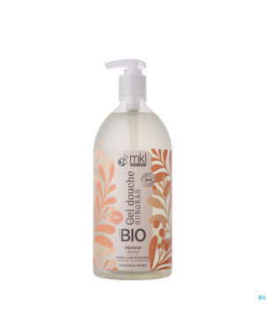 Mkl gel douche bio abricot fl pompe 1l