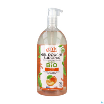 Mkl gel douche bio abricot fl pompe 1l