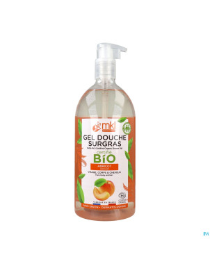 Mkl gel douche bio abricot fl pompe 1l