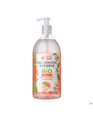 Mkl gel douche bio abricot fl pompe 1l