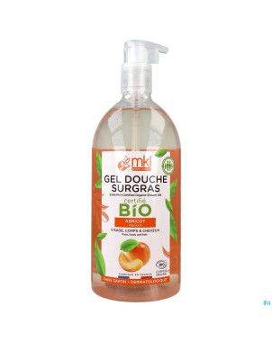 Mkl gel douche bio abricot fl pompe 1l