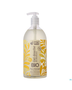 Mkl gel douche bio fleur oranger fl pompe 1l