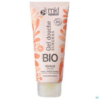 Mkl gel douche bio abricot fl 200ml