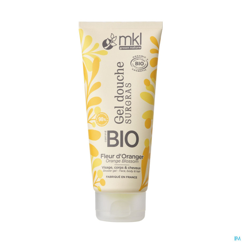 Mkl gel douche bio fleur oranger fl 200ml