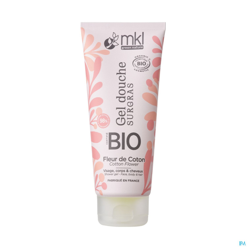 Mkl gel douche bio fleur de coton fl 200ml