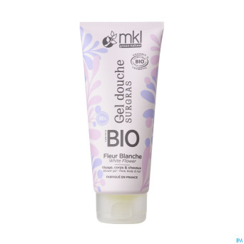 Mkl gel douche bio fleur blanche fl 200ml