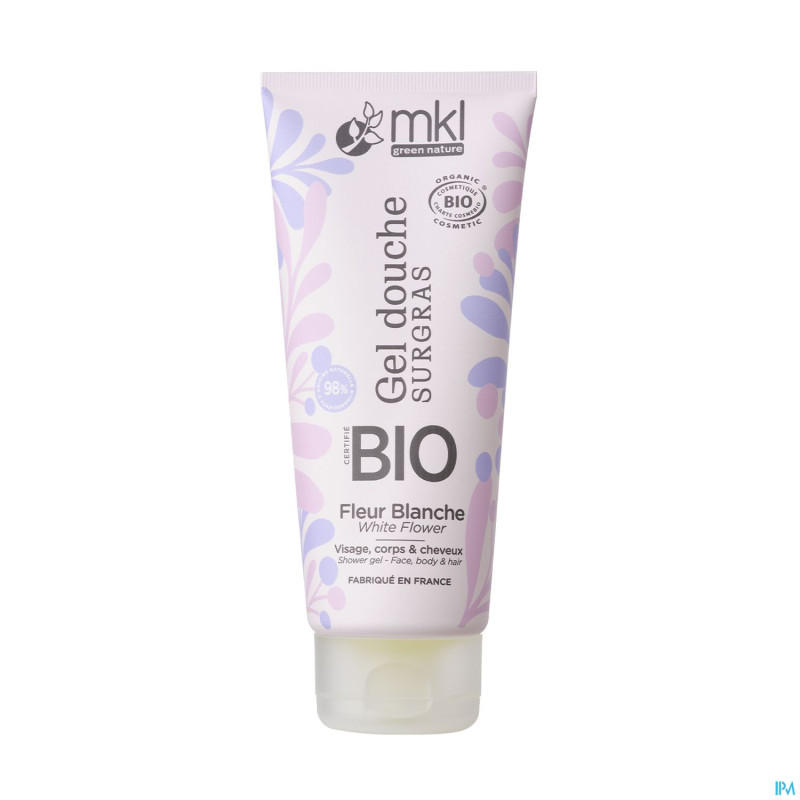 Mkl gel douche bio fleur blanche fl 200ml