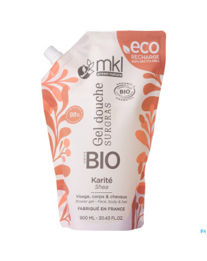 Mkl gel douche bio beurre karite rech.900ml