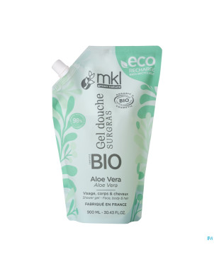 Mkl gel douche bio aloe vera recharge 900ml