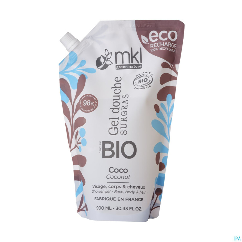 Mkl gel douche bio coco recharge 900ml