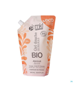 Mkl gel douche bio abricot recharge 900ml