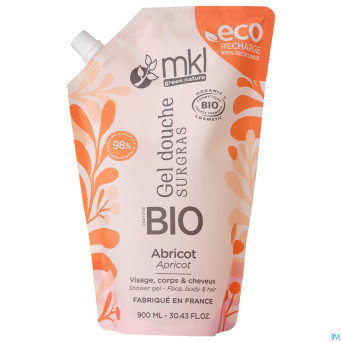 Mkl gel douche bio abricot recharge 900ml