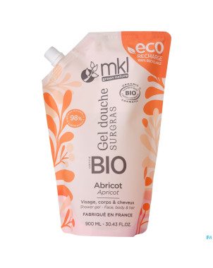 Mkl gel douche bio abricot recharge 900ml