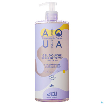 Aqua gel douche dermo nettoyant bio fl pompe 1l
