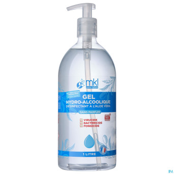 Mkl gel hydroalcoolique s/parfum fl pompe 1l