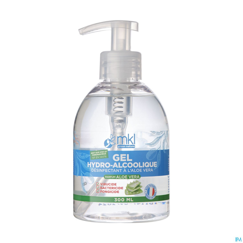 Mkl gel hydroalcoolique aloe vera fl pompe 300ml