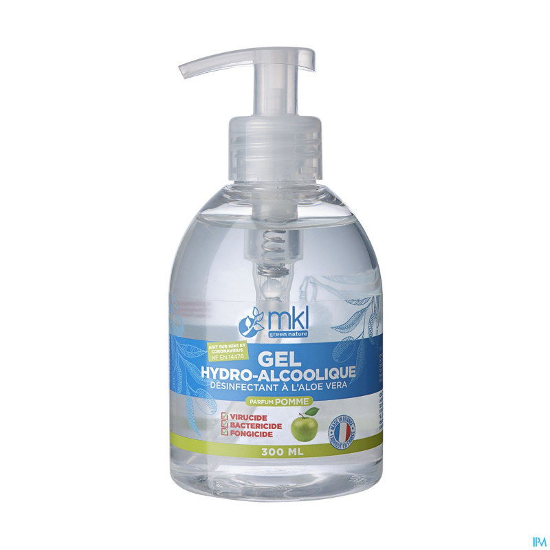 Mkl gel hydroalcoolique pomme fl pompe 300ml
