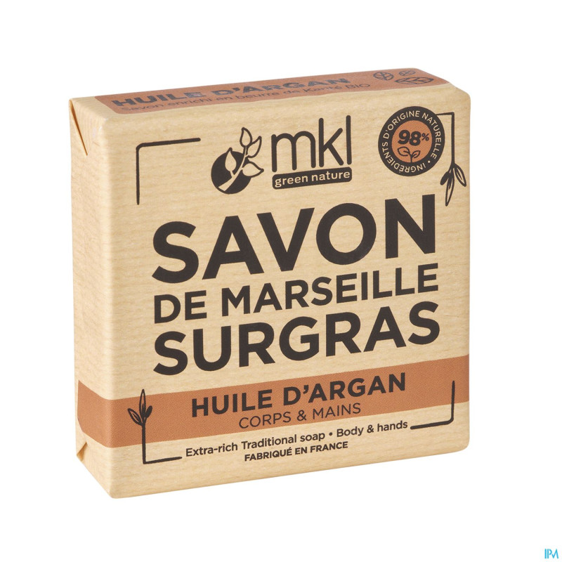 Mkl savon marseille surgras huile argan 100g
