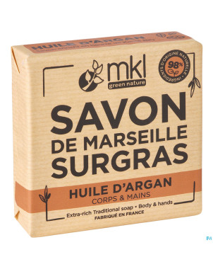 Mkl savon marseille surgras huile argan 100g