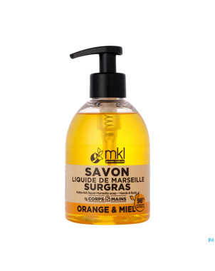 Mkl savon liquide marseille surgr.orange&miel300ml