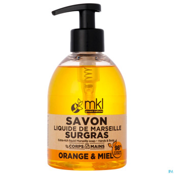 Mkl savon liquide marseille surgr.orange&miel300ml
