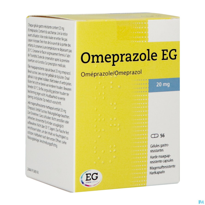 Omeprazole eg 20mg orifarm gastroresist caps 56