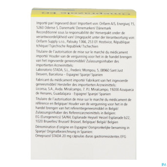 Omeprazole eg 20mg orifarm gastroresist caps 56