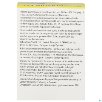 Omeprazole eg 20mg orifarm gastroresist caps 56