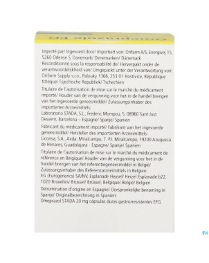 Omeprazole eg 20mg orifarm gastroresist caps 56