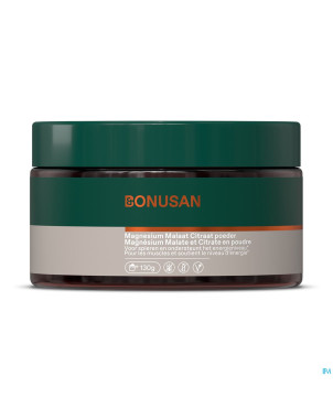 Magnesium malaat citraat poeder 130g bonusan