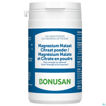 Magnesium malaat citraat poeder 130g bonusan