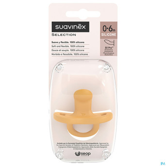 Suavinex essence soother sili. flat 0-6m mustard