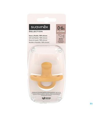 Suavinex essence soother sili. flat 0-6m mustard
