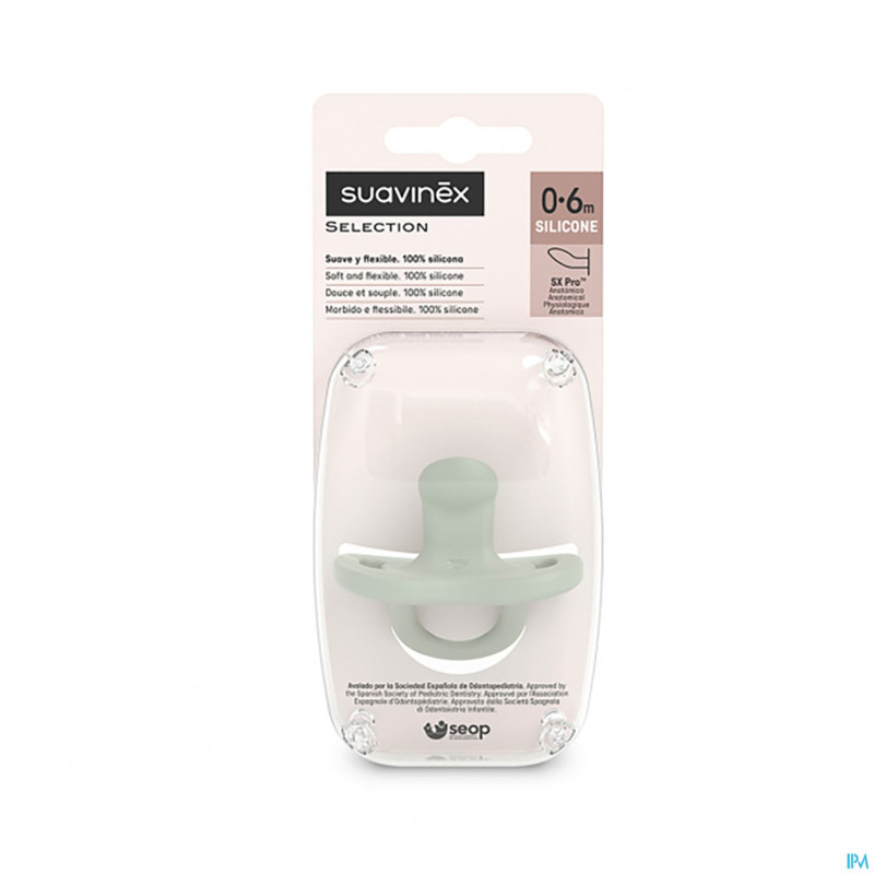 Suavinex essence soother sili. flat 0-6m green