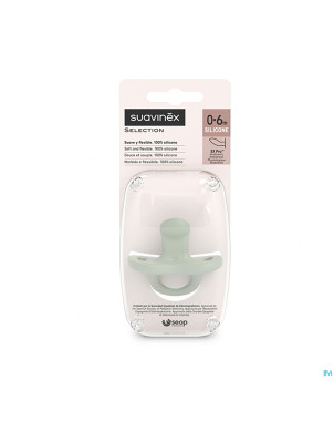 Suavinex essence soother sili. flat 0-6m green