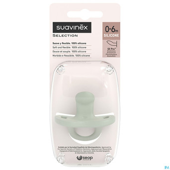 Suavinex essence soother sili. flat 0-6m green