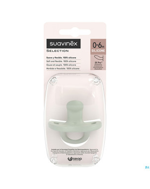 Suavinex essence soother sili. flat 0-6m green
