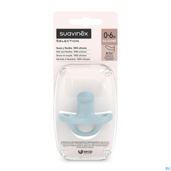 Suavinex essence soother sili. flat 0-6m blue